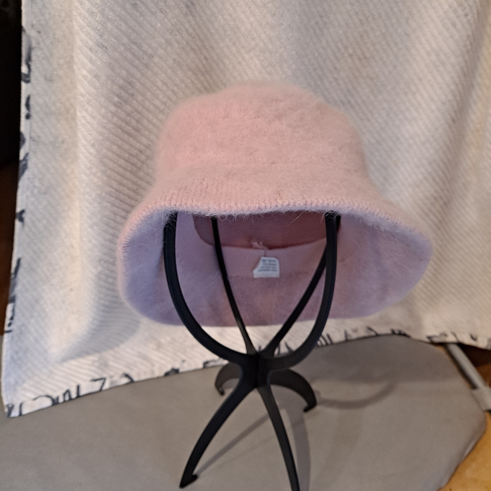Chic Pastel Pink Angora Women's Bucket Hat